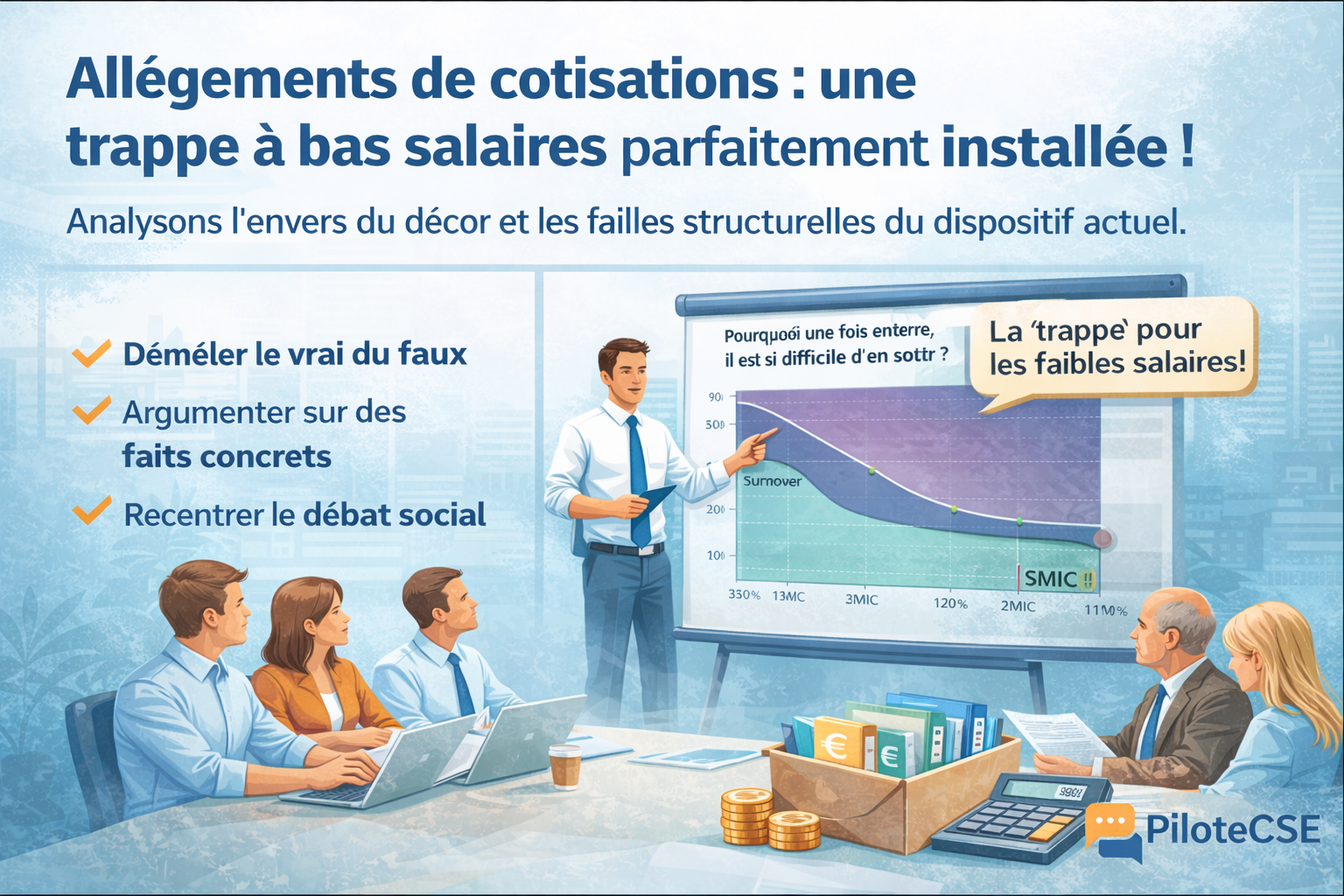 Allègements de cotisations : une trappe à bas salaires parfaitement installée !